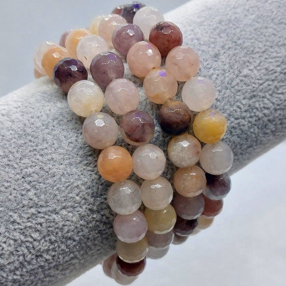 ☆8mm Golden Violet Jade Faceted Bracelets